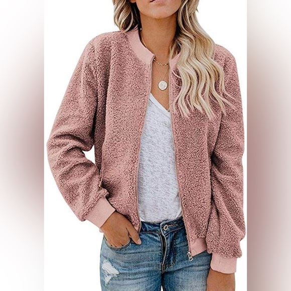 NWT Mirol Sherpa Fuzzy Bomber Jacket - Picture 7 of 7